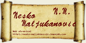 Neško Maljukanović vizit kartica